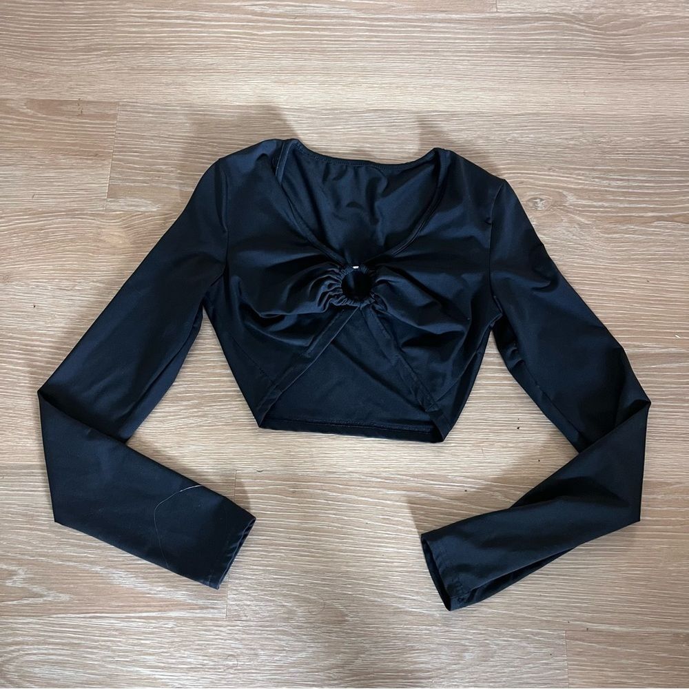 Elegant Black Long Sleeve Women's Top